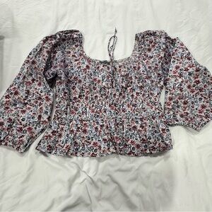 Off the shoulder peplem 3/4 sleeve blouse shirt